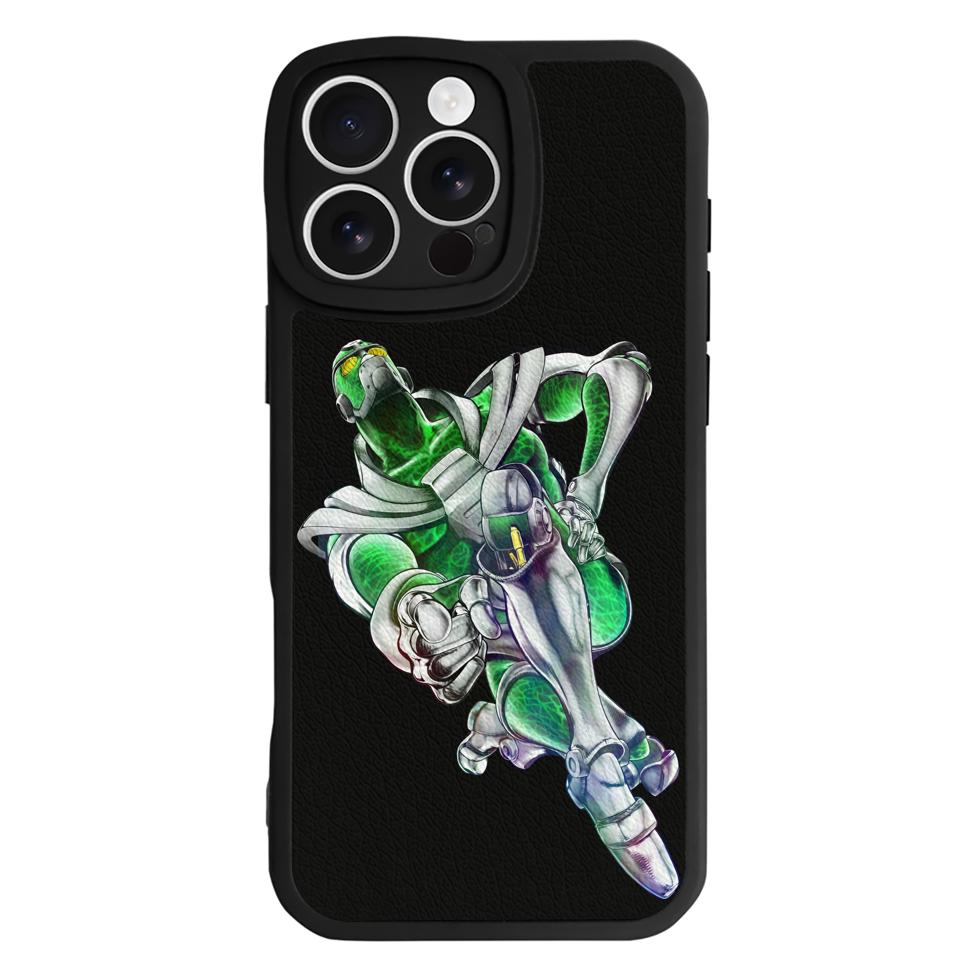 （画像用） ジョジョの奇妙な冒険 花京院 典明（かきょういん のりあき） JoJo's Bizarre Adventure Kakyoin Noriaki 【iPhone 16シリーズ対応】シリコンスマホケース（レザー調） 材質：シリコン